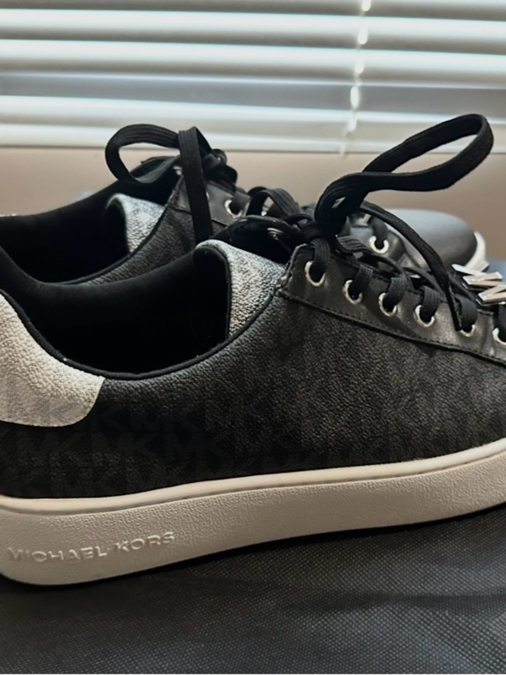 Michael Kors Black & White Low-Top Logo Sneakers for Men